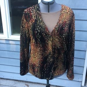 One button blouse/jacket v-neck gold/black size L
